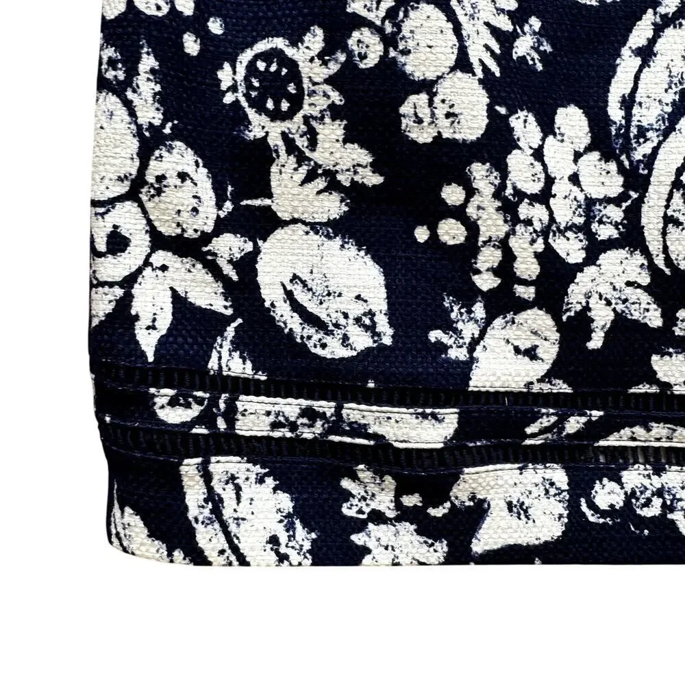 Talbots Sleeveless Fruit Print Navy Brunch Dress Women's Size 6P - Picture 4 of 5